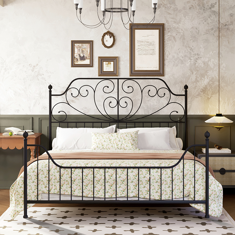 European style iron bed